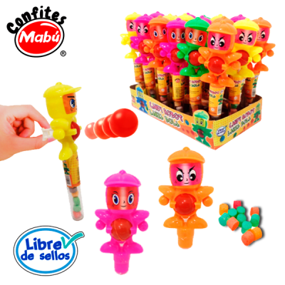 CANDY ROBOT LANZA BOLA 20 PCS