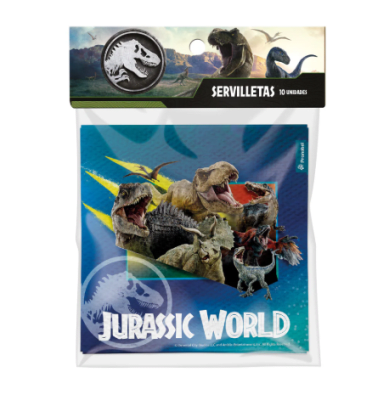 SET SERVILLETAS JURASSIC WORLD 10 UND