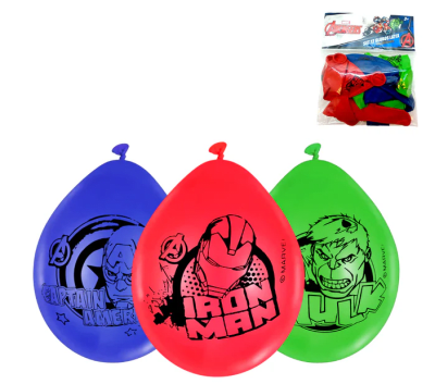 SET 12 GLOBOS LATEX IMPRESOS AVENGERS