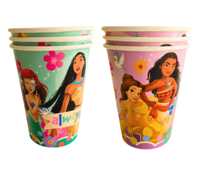 SET VASOS PRINCESAS 6 UND
