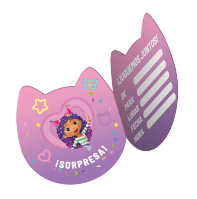 SET INVITACIONES GABBY Y LA CASA DE MUÑECAS 6 UND