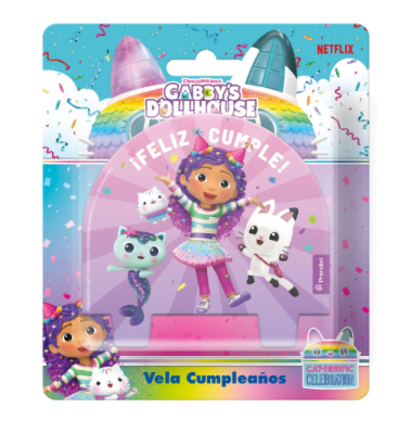 VELA 2D GABBY Y LA CASA DE MUÑECAS 1 UND