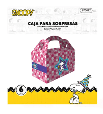 CAJA PARA SORPRESAS SNOOPY 6 UND (DISEÑO 2)