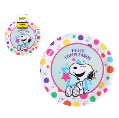 SET PLATO SNOOPY 6 UND 18 CM (DISEÑO 2)