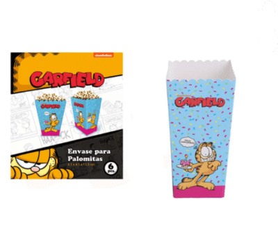 SET ENVASE PARA PALOMITAS GARFIELD 6 UND (DISEÑO 2)