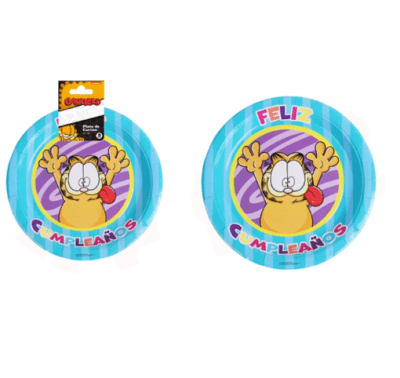 SET PLATOS GARFIELD 6 UND (23CM) (DISEÑO 2)