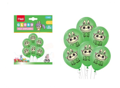 SET GLOBOS LATEX LABUBU 6 UND VERDE