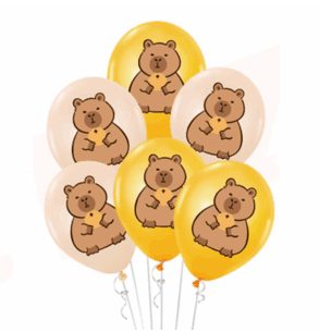 SET GLOBOS CAPIBARA 6 PCS