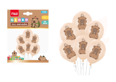 SET III GLOBOS CAPIBARA 6 PCS
