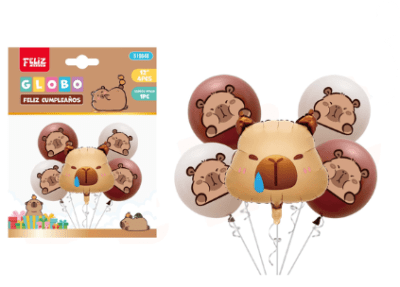 SET III GLOBOS CAPIBARA 5 PCS