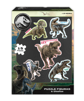 PUZZLES JURASSIC 5 DISEÑOS EN 15 PCS