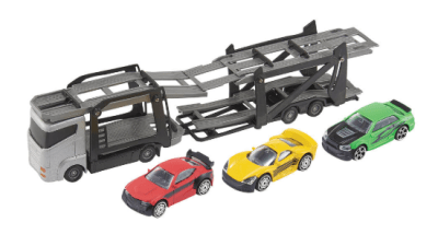 CAMION TRANSPORTADOR + 3 AUTOS METAL