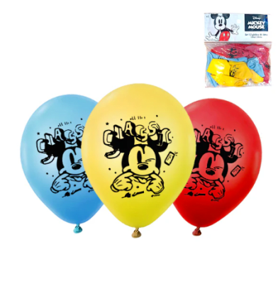 GLOBO LATEX IMPRESO MICKEY 12 UND