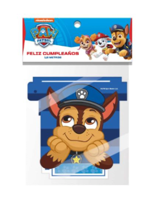BANDERÍN FELIZ CUMPLEAÑOS PAW PATROL 1,6 METROS
