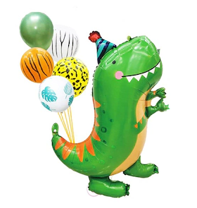 SET GLOBOS DINOSAURIO 6 PCS