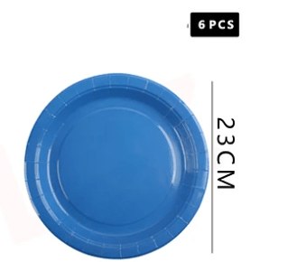 PLATO AZÚL REY CARTÓN 23 CM 6 PCS