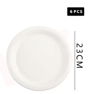 PLATO BLANCO CARTÓN 23 CM 6 PCS