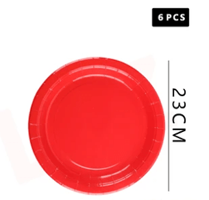 PLATO ROJO CARTÓN 23 CM 6 PCS