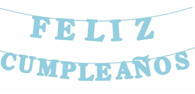 GUIRNALDA FELIZ CUMPLEAÑOS CELESTE 15 PCS 3 M