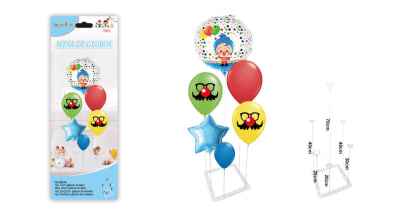 CENTRO DE MESA GLOBOS PAYASO PLIM PLIM 6 UND