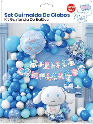 SET DECORACIÓN CUMPLEAÑOS CINNAMONROLL 66 PCS