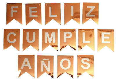 GUIRNALDA FC ROSE CON LETRAS PLATEADAS