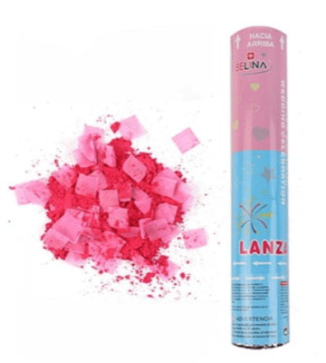 LANZA CONFETI REVELACIÓN ROSA
