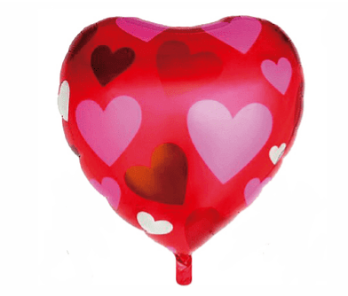 GLOBO METALICO CORAZON ROJO 22