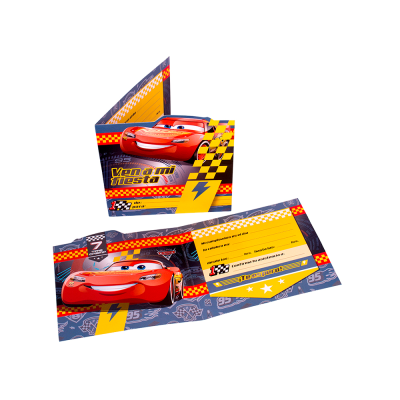  TARJETAS INVITACIÓN CARS 6UN