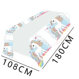 MANTEL UNICORNIO ARCOIRIS 108 X 180 CM
