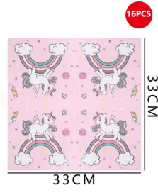 SERVILLETA UNICORNIO ARCOIRIS 16 PCS
