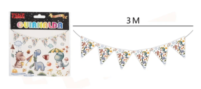 GUIRNALDA DINO ANIMADO 12 PCS