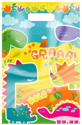 SET BOLSAS DINO PARTY 6 UND