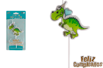 VELA FELIZ CUMPLEAÑOS DINOSAURIO