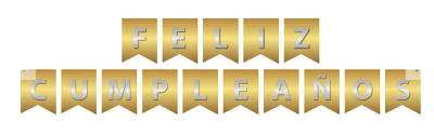 GUIRNALDA FC DORADO CON LETRAS PLATEADAS