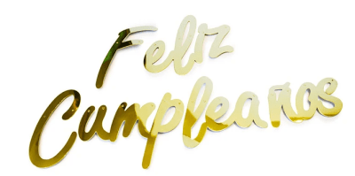 GUIRNALDA FELIZ CUMPLEAÑOS CURSIVA DORADA 1 UND