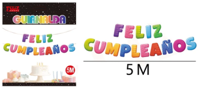 GUIRNALDA FELIZ CUMPLEAÑOS COLORES 5 M