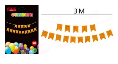 GUIRNALDA FELIZ CUMPLEAÑOS NARANJO