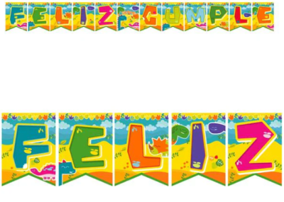 GUIRNALDA FELIZ CUMPLEAÑOS DINO PARTY