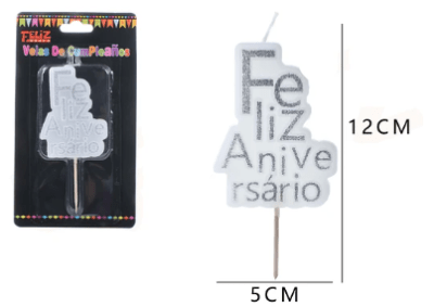 VELA FELIZ ANIVERSARIO PLATEADO 1 UND