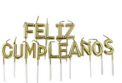 VELA FELIZ CUMPLEAÑOS DORADA