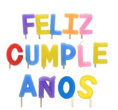 VELAS FELIZ CUMPLEAÑOS COLORES