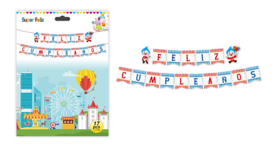 GUIRNALDA FELIZ CUMPLEAÑOS PAYASO PLIM PLIM