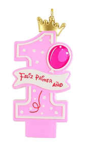 VELA FELIZ PRIMER AÑO ROSADO