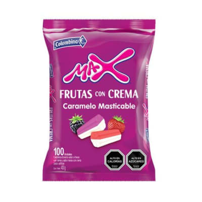 MAX FRUTAS CON CREMA X 100 UND