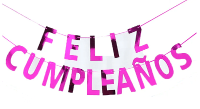GUIRNALDA FELIZ CUMPLEAÑOS MORADO METÁLICO