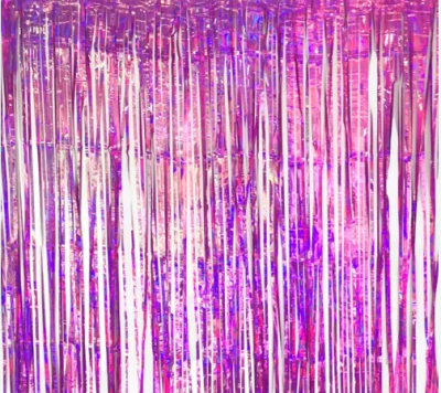 CORTINA COLOR FUCSIA METÁLICO FOIL 1 X 2 M