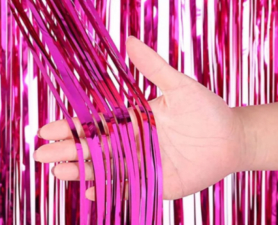 CORTINA COLOR FUCSIA METÁLICO 1 X 2 M 1 UND