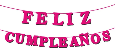 GUIRNALDA FELIZ CUMPLEAÑOS FUCSIA 15 PCS 3 M