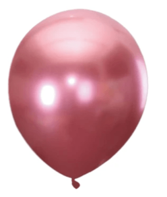 GLOBO DE LATEX CROMADO 10 PCS 15 CM FUCSIA